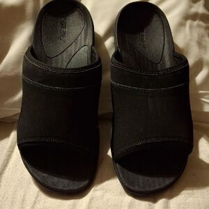 Black Minimalist Slip-On Sandals